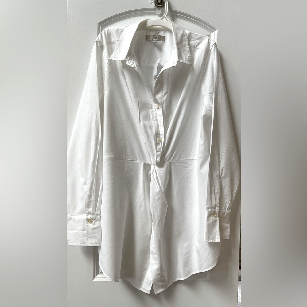 NWT Loft Half Button Down